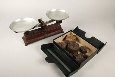 Balance 5 kgs avec poids de 2 x 2 kg, 2 x 1 kg, 1 x 500g, 1 …