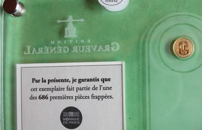a picture of a green refrigerator with a label on it