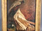 une image représentant une nature morte avec un vase et un oiseau