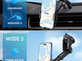 three images of a car dashboard with a cell phone attached to it