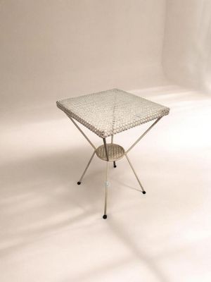 Mathieu MATEGOT (dans le gout), petit guéridon en tôle percé…