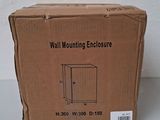 cardboard box with a picture of a wall mounted enclosure on top of it