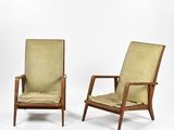 paire de chaises longues danoises du milieu du siècle