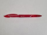 a picture of a red pen on a white surface