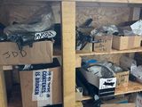 many boxes and boxes on the shelves in the room