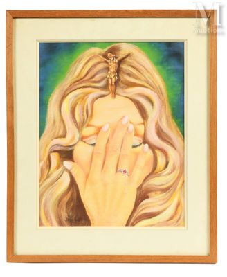 tableau représentant une femme se couvrant le visage de ses mains