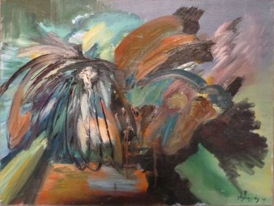 Jean- Luc GRAPPIN "Le bison" Huile sur toile