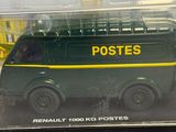 a green and yellow toy bus in a clear box