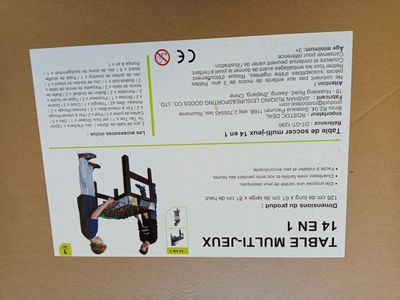 1 Table Multi-jeux 14 en 1 - Dimensions : 126 cm de long x 6…