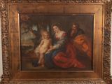 an image of a painting of a woman holding a baby in a room