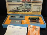 a box with a train on it sitting on a table