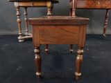 pair of antique wooden side tables with turned legs