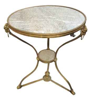 PETIT GUERIDON TRIPODE En bronze doré avec plateau et tablet… - Photo 1