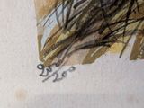 a drawing of a bird sitting on top of a piece of paper