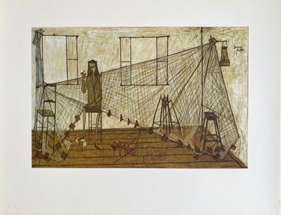 an image of a painting of a man sitting in a chair in a room