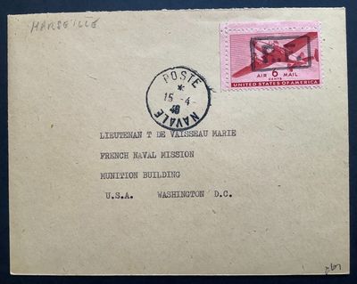 an old postcard with a red airplane on it sitting on a table