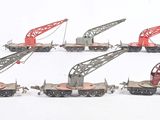 six grues miniatures empilées les unes sur les autres