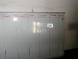 a white board with red writing on it in a room