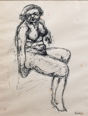 an image of a drawing of a woman sitting on a chair