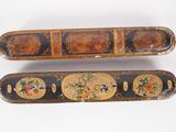 two different types of decorative items that are on display