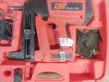 an image of a red tool box with a hammer, nail brush, and other tools