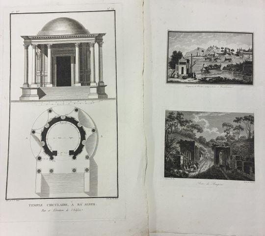 Lot de 11 gravures dont Volcan de Jorullo (Humbolt), divers monum...