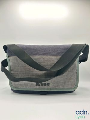 a close up of a camera bag on a white background