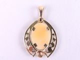 yellow opalite pendant on a white background