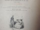 an old book with a picture of a woman and a baby