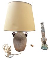 Lampe en céramique à anse, H 24 cm ( 57 cm avec le chapeau d… (photo 3)