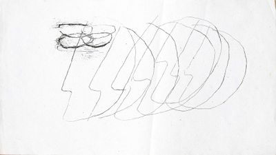 un dessin représentant un visage sur une feuille de papier