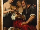 an image of a painting of a man and a woman with a cat