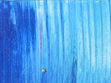 a painting of a person on a surfboard in the water