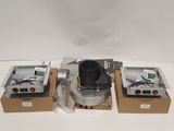 three different types of air conditioning systems on a white surface