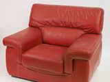red leather reclining chair on white background with white background