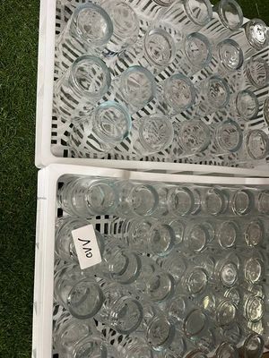a lot of empty glass bottles on the grass
