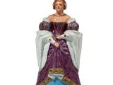 figurine of a woman in a purple dress with a gold trim