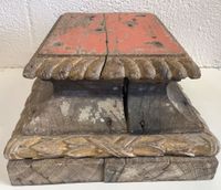 Socle, console, promontoire ancien en bois sculpté avec trac… (photo 2)