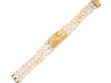 un bracelet en or 18 carats et perles de culture