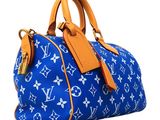louis vuitton blue monogram canvas speedy bag