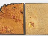 deux morceaux de bois coupés en deux