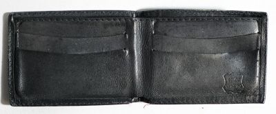DEMOCRATA Portefeuille en cuir noir