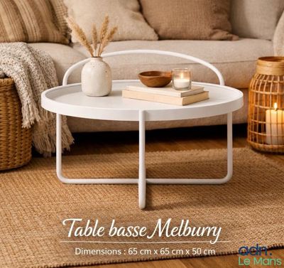 Expédition obligatoire - Table basse MELBURRY 65x65x50cm neu…