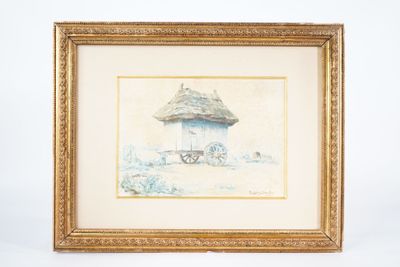 Eugène DEULLY (1860-1933 ) Roulotte Aquarelles sur papier Si…