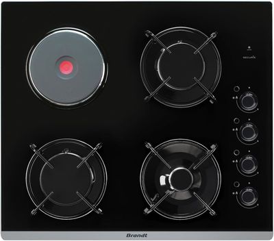 Table de cuisson mixte Brandt BPG6413BM – 4 foyers (3 gaz + …
