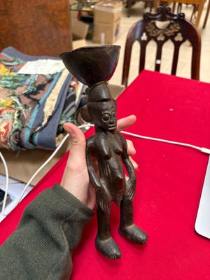 Afrique, peut être senufo - Petite figurine en bois sculpté - Accident