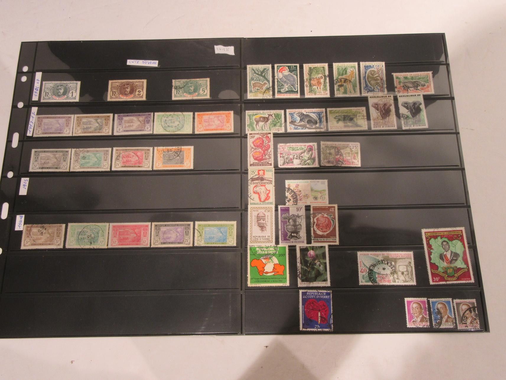 289 - COLLECTION DE TIMBRES POSTE COTE D'IVOIRE NEUFS ET Ob SURN PAGES THODOID (photographie non exhaustive) 30 - 50 ...