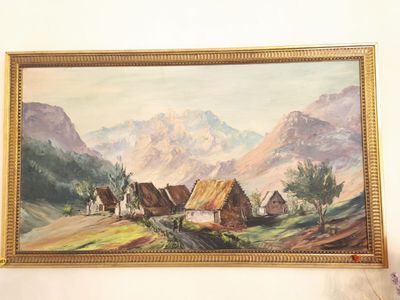 a picture of a painting hanging on the wall of a room