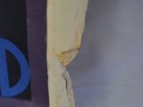 a close up of a sticker on the side of a wall