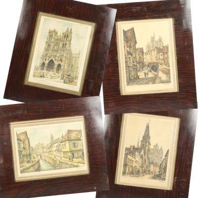 . BARDAY (XXe), "Amiens, La rue des Tanneurs", "Amiens, La c…